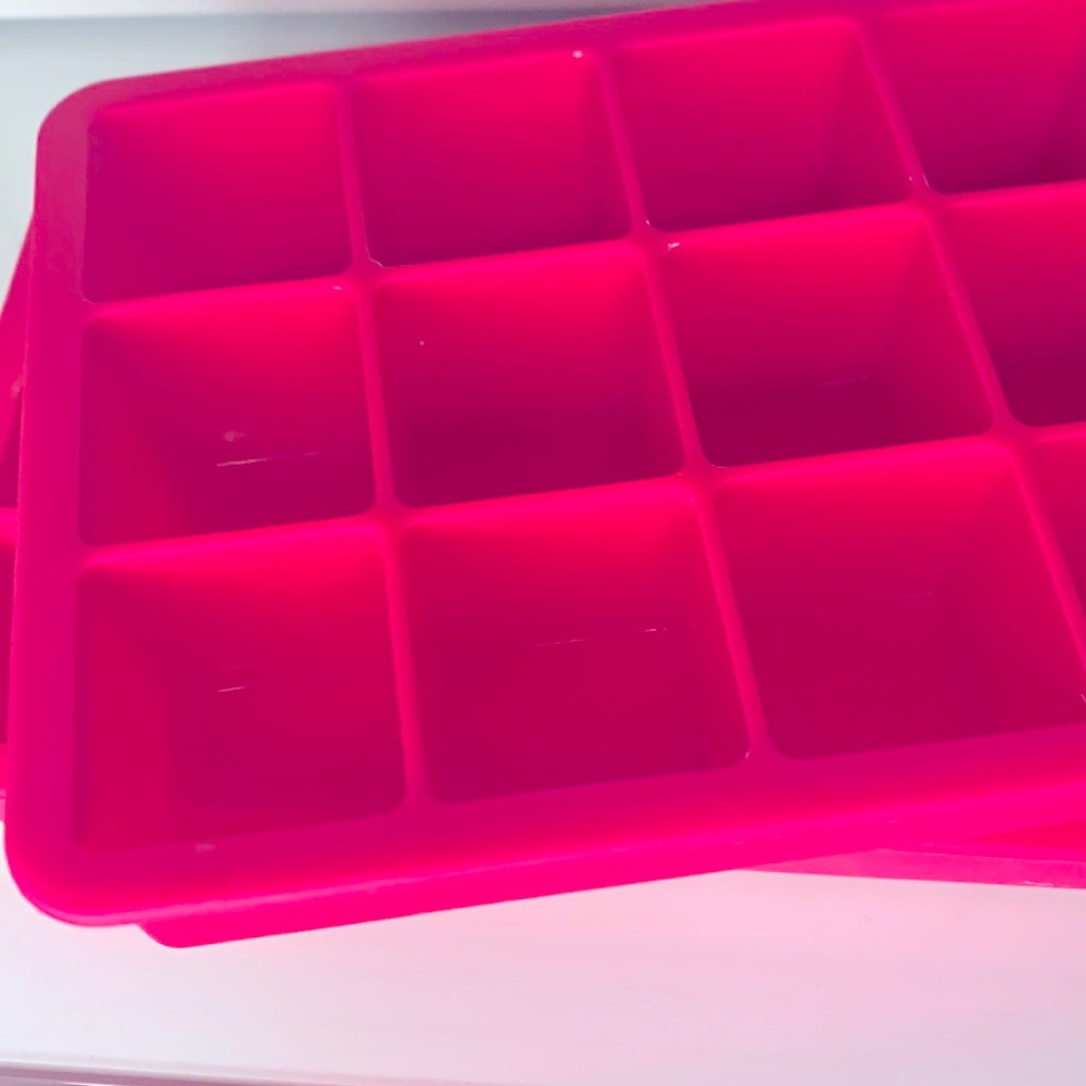 Pink silicon ice trays 🧊